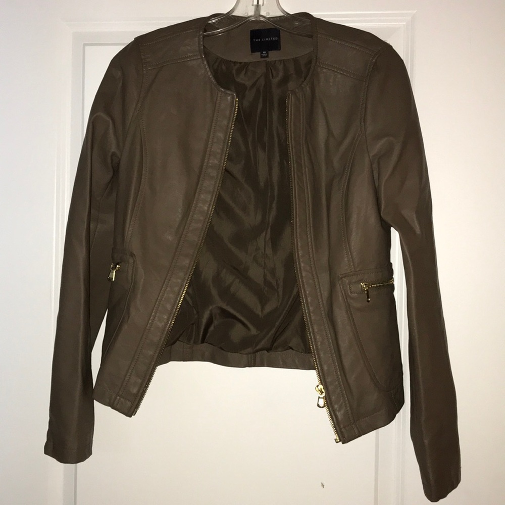 Brown leather jacket from The Limited